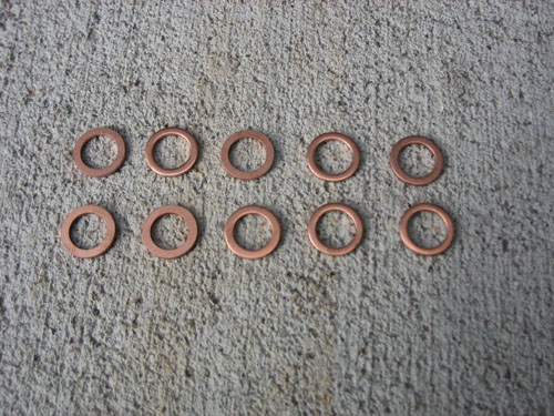10   Ford Copper Housing Washers   9 Inch & 8 Ford Rearend   NEW